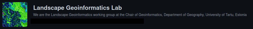 Maastikugeoinformaatika Github